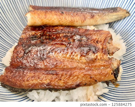 圖庫照片: 在碗裡供應的鰻魚碗 圖庫照片: 在碗裡供應的鰻魚碗 125884275