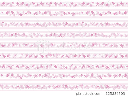 Pink floral stripes 125884303