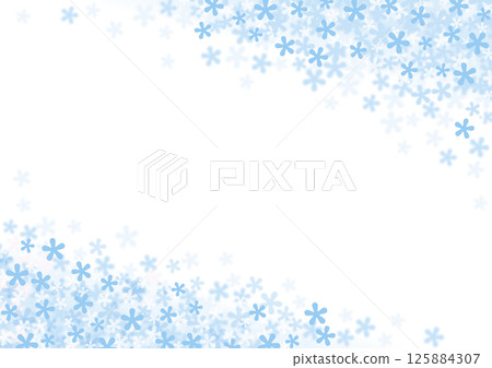 Light blue floral pattern, top right, bottom left 125884307