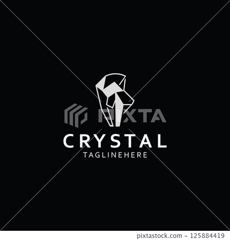 Crystal Gems Logo Design Template. Luxury Fashion Jewelry concept Crystal Gems Logo Design Template. Luxury Fashion Jewelry concept 125884419