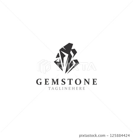 Gemstone modern logo design template for jewelry, boutique and wedding business Gemstone modern logo design template for jewelry, boutique and wedding business 125884424
