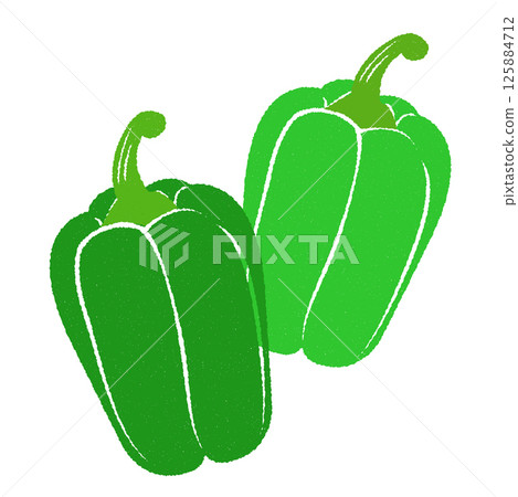 用木版畫風格簡單描繪青椒 125884712