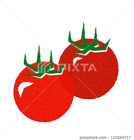 郵票風格的兩顆櫻桃番茄插圖 125884717