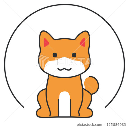坐著的柴犬插圖 坐著的柴犬插圖 125884983