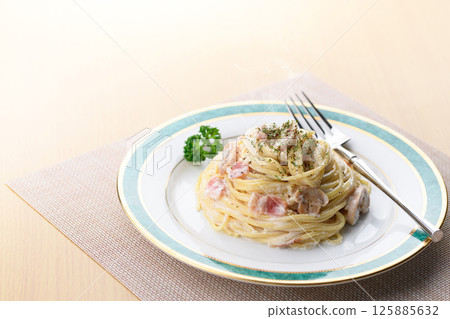培根蘑菇奶油意大利面 培根蘑菇奶油意大利面 125885632