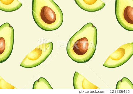 Avocado pattern material, ivory, AI generation Avocado pattern material, ivory, AI generation 125886455