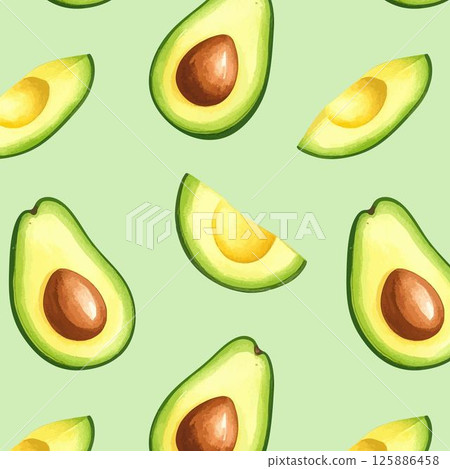 Avocado pattern material, green, AI generation Avocado pattern material, green, AI generation 125886458