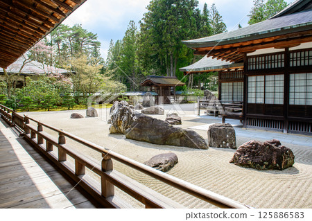 金剛峰寺：從別館眺望萬流庭園及內殿，和歌山縣高野山 125886583