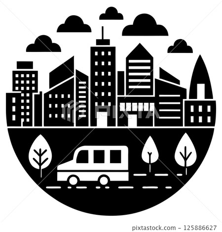 Cityscape Illustration Urban Skyline Vector Art for Architecture, Travel, and Modern Design Projects Cityscape Illustration Urban Skyline Vector Art for Architecture, Travel, and Modern Design Projects 125886627