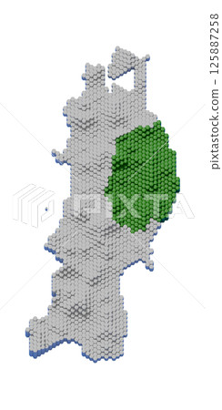 Honeycomb structure of Iwate Prefecture relief map 125887258