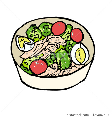 Salad image illustration material 125887395