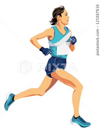 Female relay runner 125887616