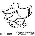 Pelican with open mouth 125887736
