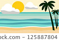 Beach with palm trees 125887804