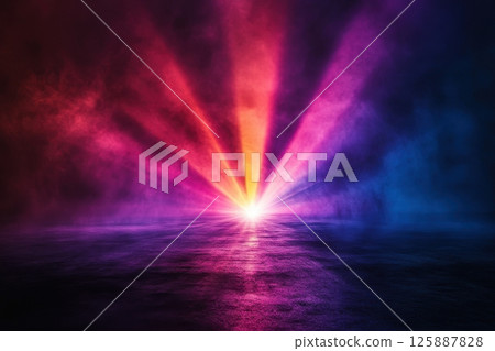 Radiant light emerges from ocean horizon abstract visuals digital art environment vivid colors surreal concept Radiant light emerges from ocean horizon abstract visuals digital art environment vivid colors surreal concept 125887828