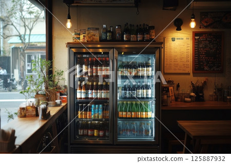 Vending machine in the cafe 125887932