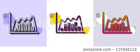 Investment chart line icon. Halftone dotted pattern. Gradient icon with grain shadow. Economic graph sign. Stock exchange symbol. Business finance. Line infographic graph icon. Various designs. Vector Investment chart line icon. Halftone dotted pattern. Gradient icon with grain shadow. Economic graph sign. Stock exchange symbol. Business finance. Line infographic graph icon. Various designs. Vector 125888128