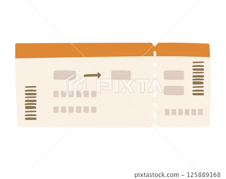 Hand drawn cute rough boarding pass illustration 125889168