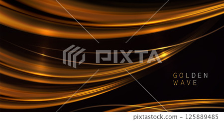 Exquisite golden wavy background with bright glitter Exquisite golden wavy background with bright glitter 125889485