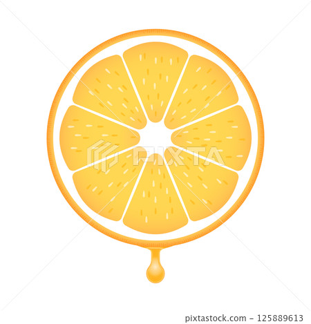Fresh sliced orange with juice dripping - Image of orange juice and vitamin C 125889613