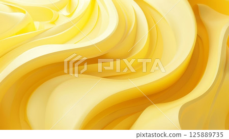 Swirling and flowing lines create a warm yellow abstract background offering a sense of tranquility and brightness suitable for various designs 125889735