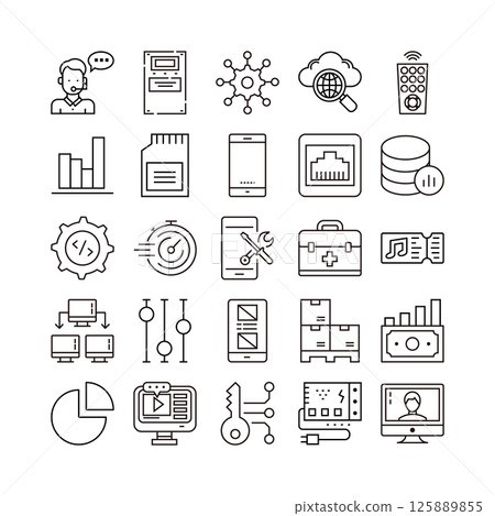 device artificial intelligence technology icon set 125889855
