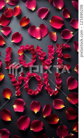 Love You in Rose Petals. Romantic Message Wallpaper 32-1 Love You in Rose Petals. Romantic Message Wallpaper 32-1 125890206