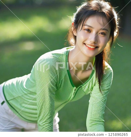 健康美麗的女人肖像 125890265