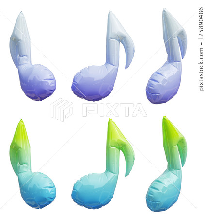 musical note shape foil balloon 3D graphic musical note shape foil balloon 3D graphic 125890486