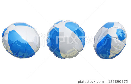 beachball shape foil balloon 3D graphic 125890575