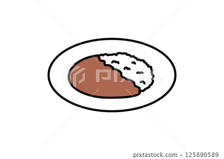 Simple hotel curry rice illustration Simple hotel curry rice illustration 125890589