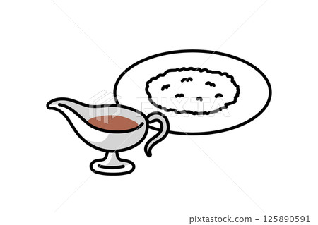 Simple hotel curry rice illustration Simple hotel curry rice illustration 125890591