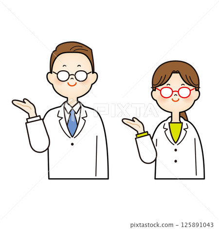 Illustration of a doctor explaining Illustration of a doctor explaining 125891043