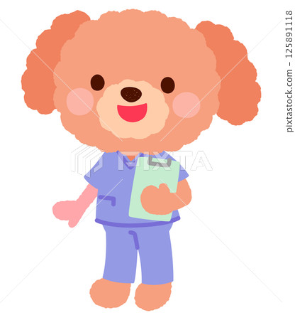Cute dog doctor A dog doctor wearing scrubs Cute dog doctor A dog doctor wearing scrubs 125891118