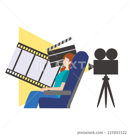Woman watching a movie 125891522