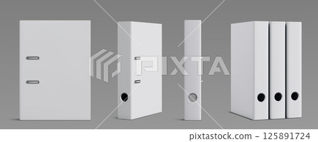 White office binders and folders mockup set 125891724