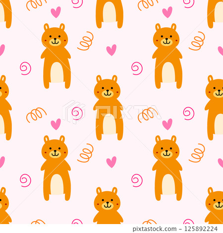 Bear cartoon seamless pattern background for wrapping and wallpaper. kids and toy concept 125892224