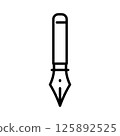 Fountain pen icon line design template isolated illustration 125892525