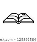 Book icon line design template isolated illustration 125892584