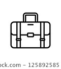 Suitcase icon line design template isolated illustration 125892585