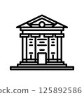 Courthouse icon line design template isolated illustration 125892586