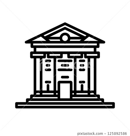 Courthouse icon line design template isolated illustration Courthouse icon line design template isolated illustration 125892586