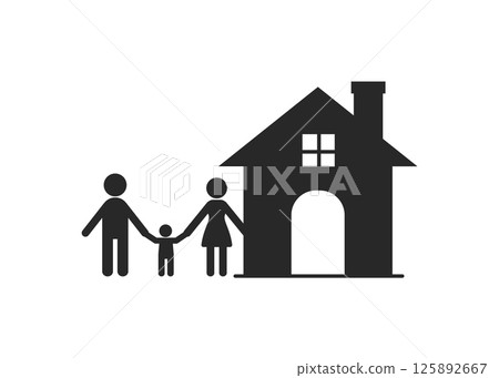 family home happy icon stock illustration family home happy icon stock illustration 125892667