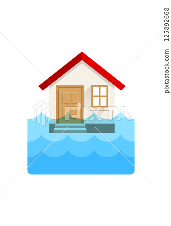 Flood home icon stock illustration Flood home icon stock illustration 125892668