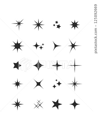 Sparkle icon set stock illustration. vector Illustration. 125892669