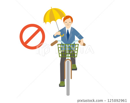 自行車交通規則違反象形文字標記、禁止圖標 125892961