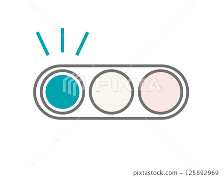 Simple icon and illustration of a green light to encourage progress Simple icon and illustration of a green light to encourage progress 125892969