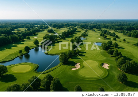 從上方俯瞰高爾夫球場 125893057