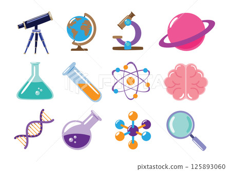 Education Science Equipment Icons Vector illustration 125893060