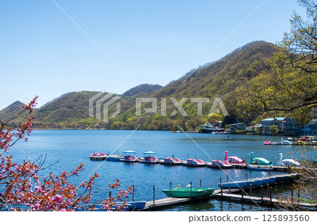 綠意盎然的榛名湖群馬縣 綠意盎然的榛名湖群馬縣 125893560